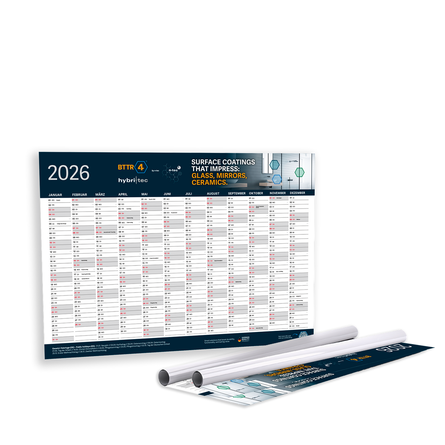 BTTR4 großer Wandkalender/Jahresplaner 2026