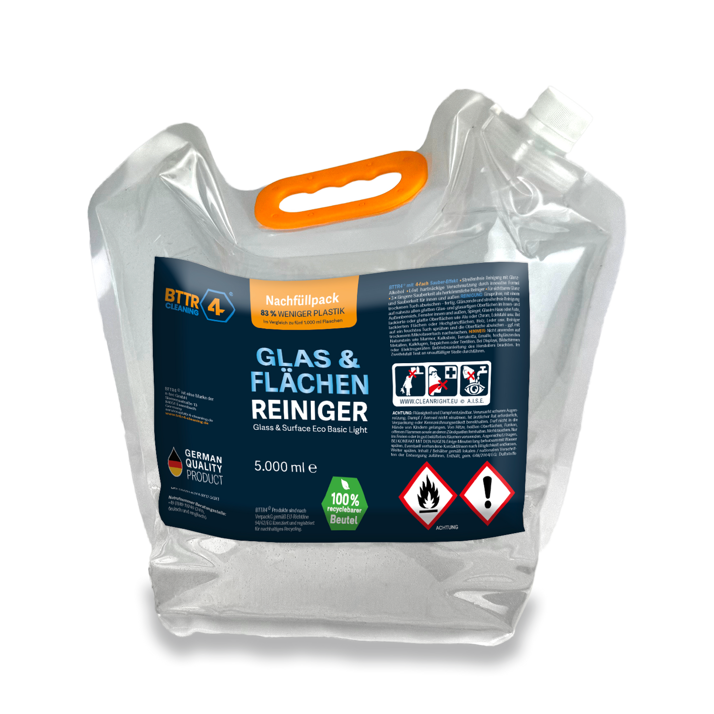 Glas & Flächenreiniger Eco Basic Light – NACHFÜLLPACK