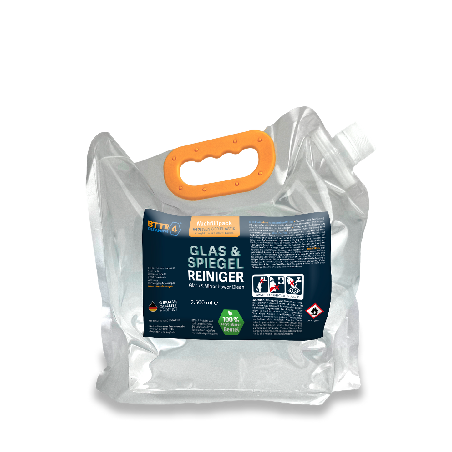 Premium Glas & Spiegel Reiniger – NACHFÜLLPACK